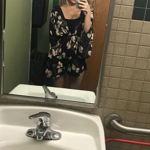 Black dusty roses patterned romper!!!!